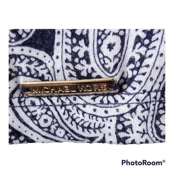 MICHAEL Michael Kors navy and white paisley top, size Medium - Picture 2 of 3